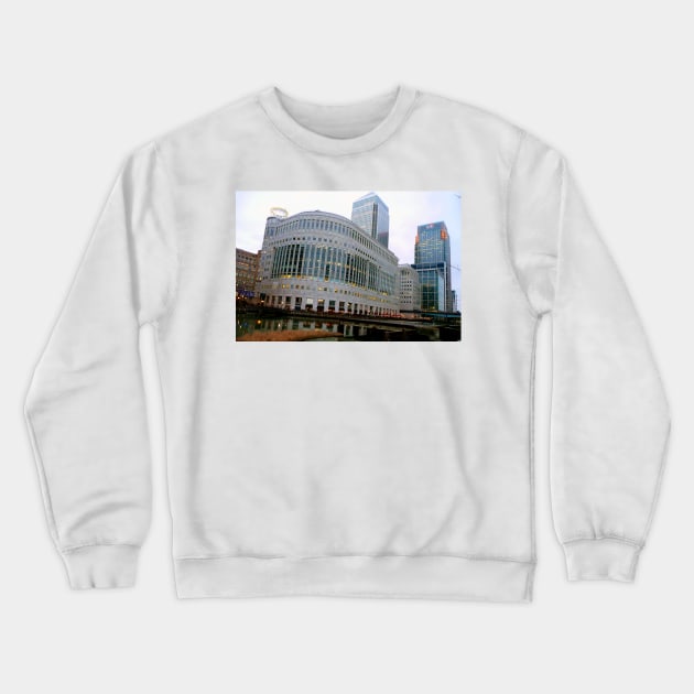 Canary Wharf London Docklands England UK Crewneck Sweatshirt by Andy Evans Photos